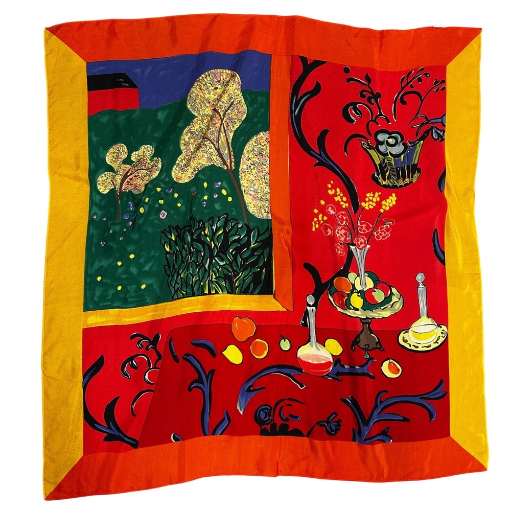 Metropolitan Museum of Art Matisse Harmony in Red 100% Silk Scarf Japan 31x30